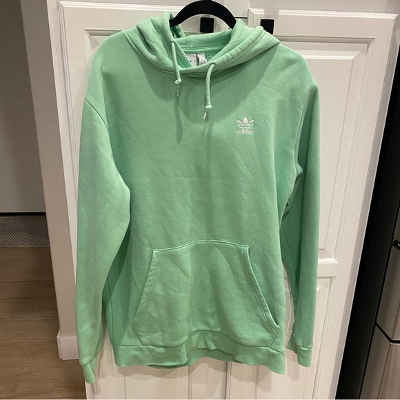 adidas Other - Adidas Sweatshirt Hoodie Men’s large Lime Green Primegreen Pocket Trefoil Logo